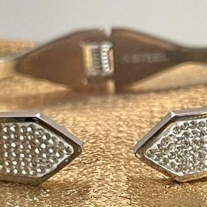 Heavenly Crystal Hinged Bangle Bracelet